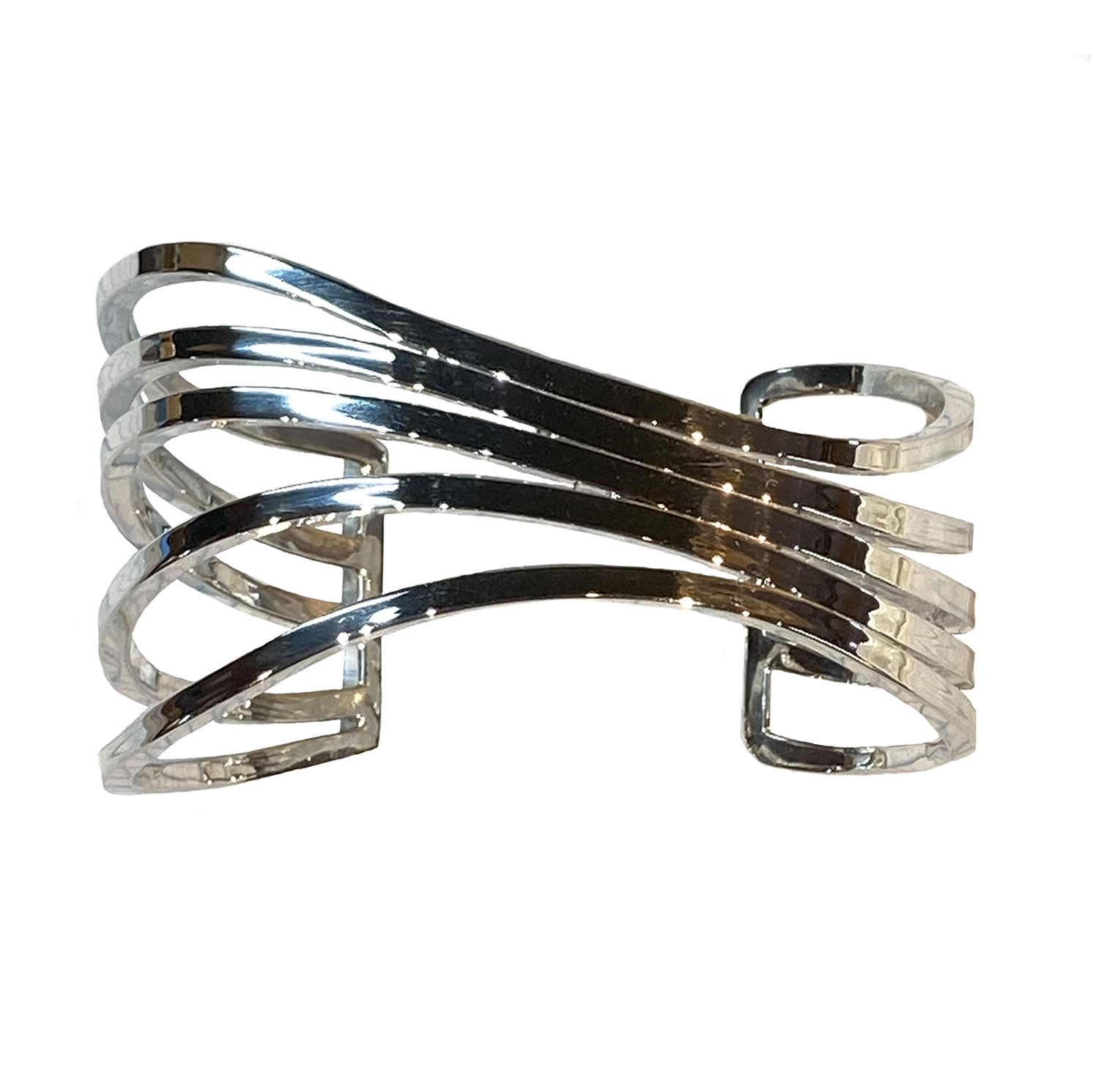 SS Open Wave Bracelet 